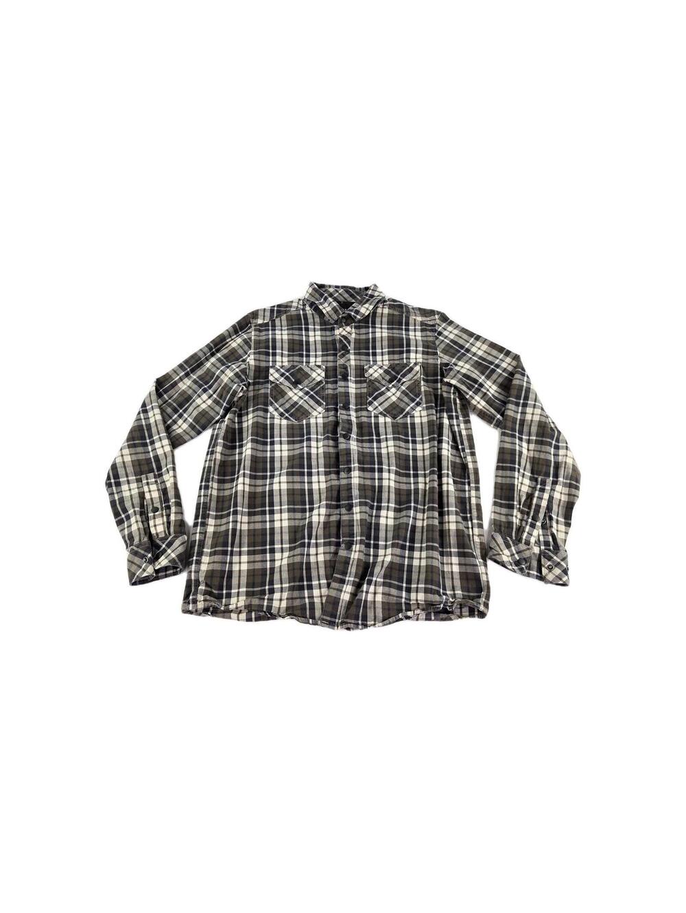 5.11 Tactical Shirt Mens Plaid Shirts Size M Gray Brown Lightweight Snap Button